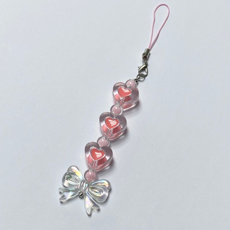 MADE coral ribbon Keyring
