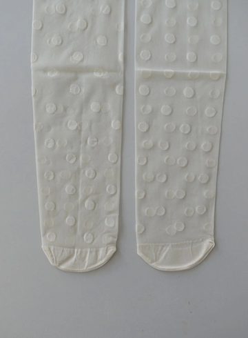 WIDE DOT STOCKING (IVORY, BLACK 2COLORS!)
