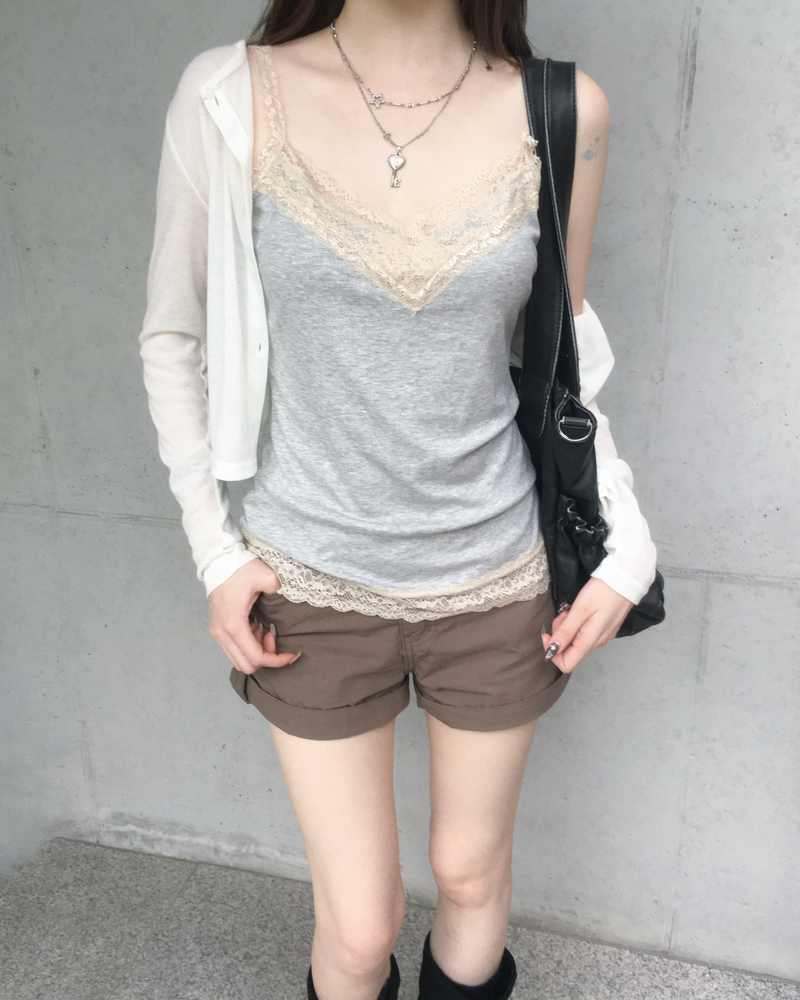 Cotton roll up shorts