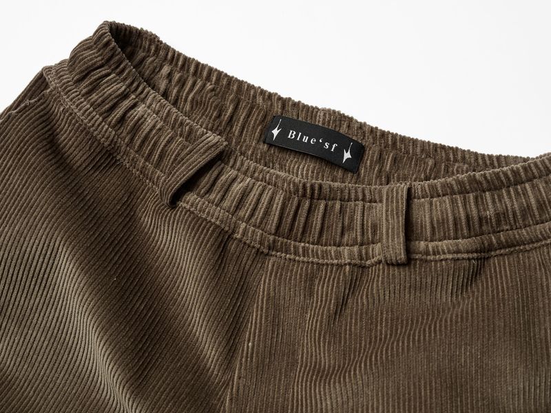 Bluesf Corduroy Cargo Pants - Brown