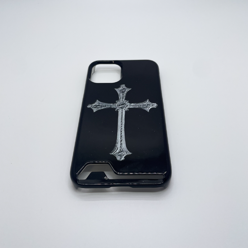 [MADE] cross card hard phone case (glossy black)