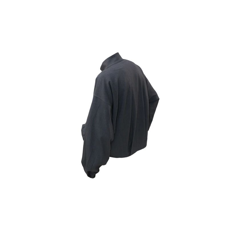 RELABEL('LABEL) Acetic acid wool flower bud three-dimensional segmented pleated loose casual stand collar jacket