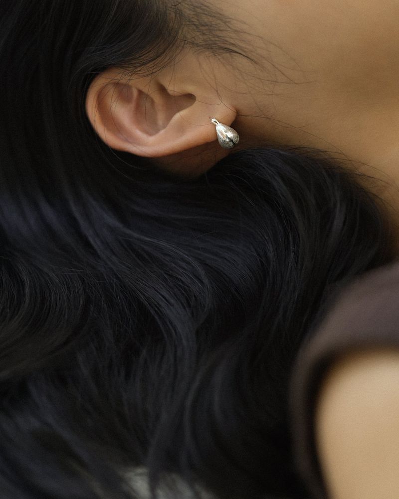 Puff puff earring (silver)
