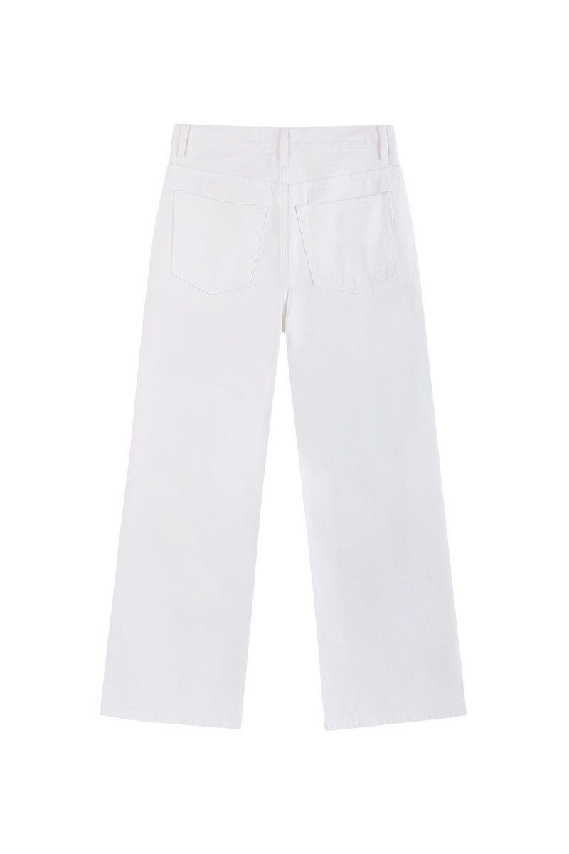 White Flare Washed Jeans