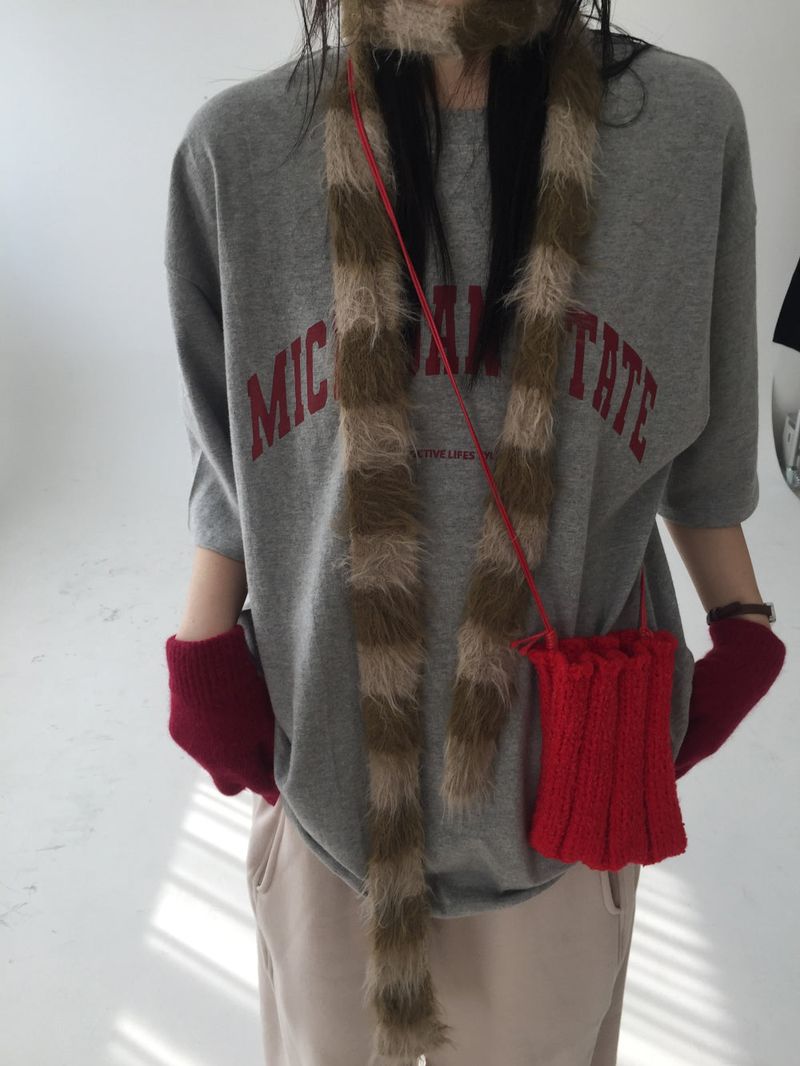 Knit mini cross bag