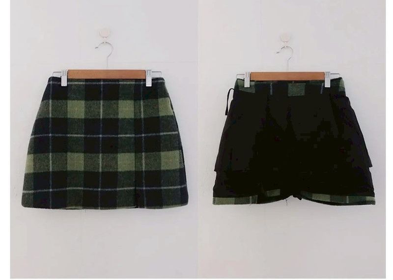 MATCHA CHECK MINI SKIRT