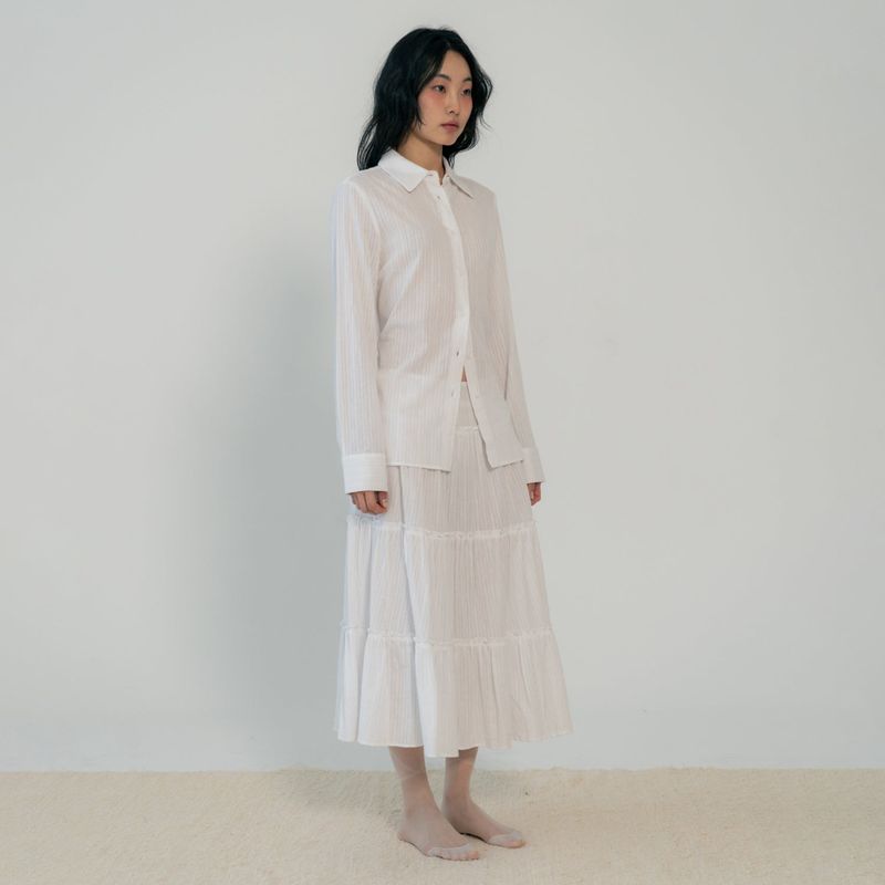 JACQUARD TIERED SKIRT (WHITE)