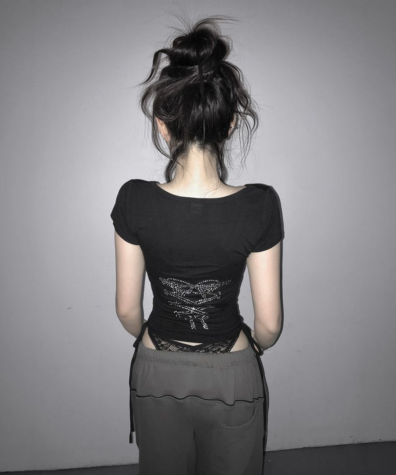 exy corset glitter tee (4colors)