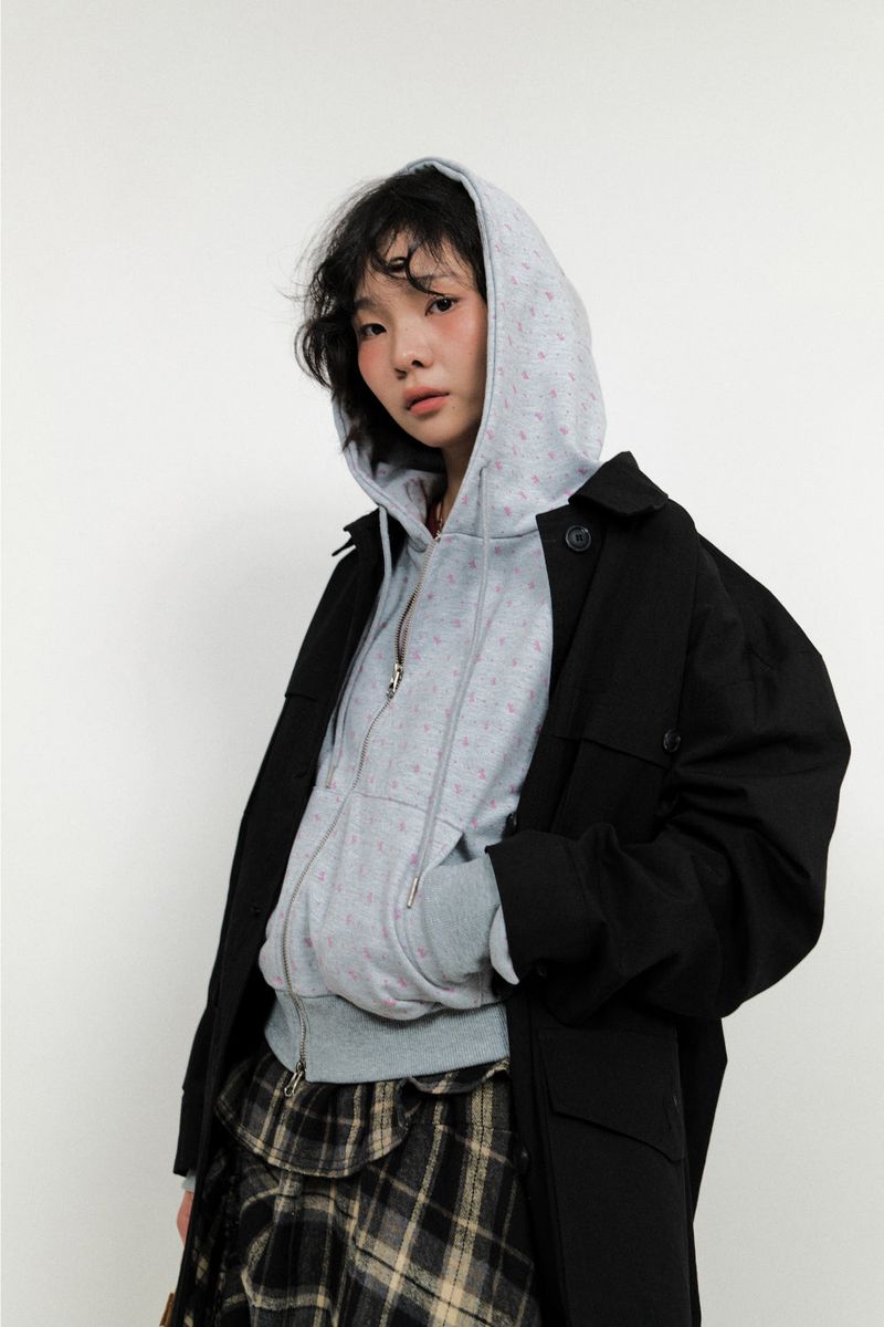 Single collar utility half coat (2color)