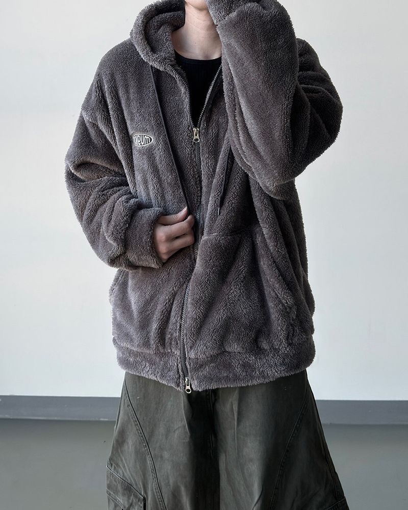 Perrin Fleece Shearling Hood Zip-Up