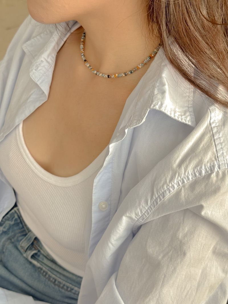 Thang Ga Beads Initials Necklace