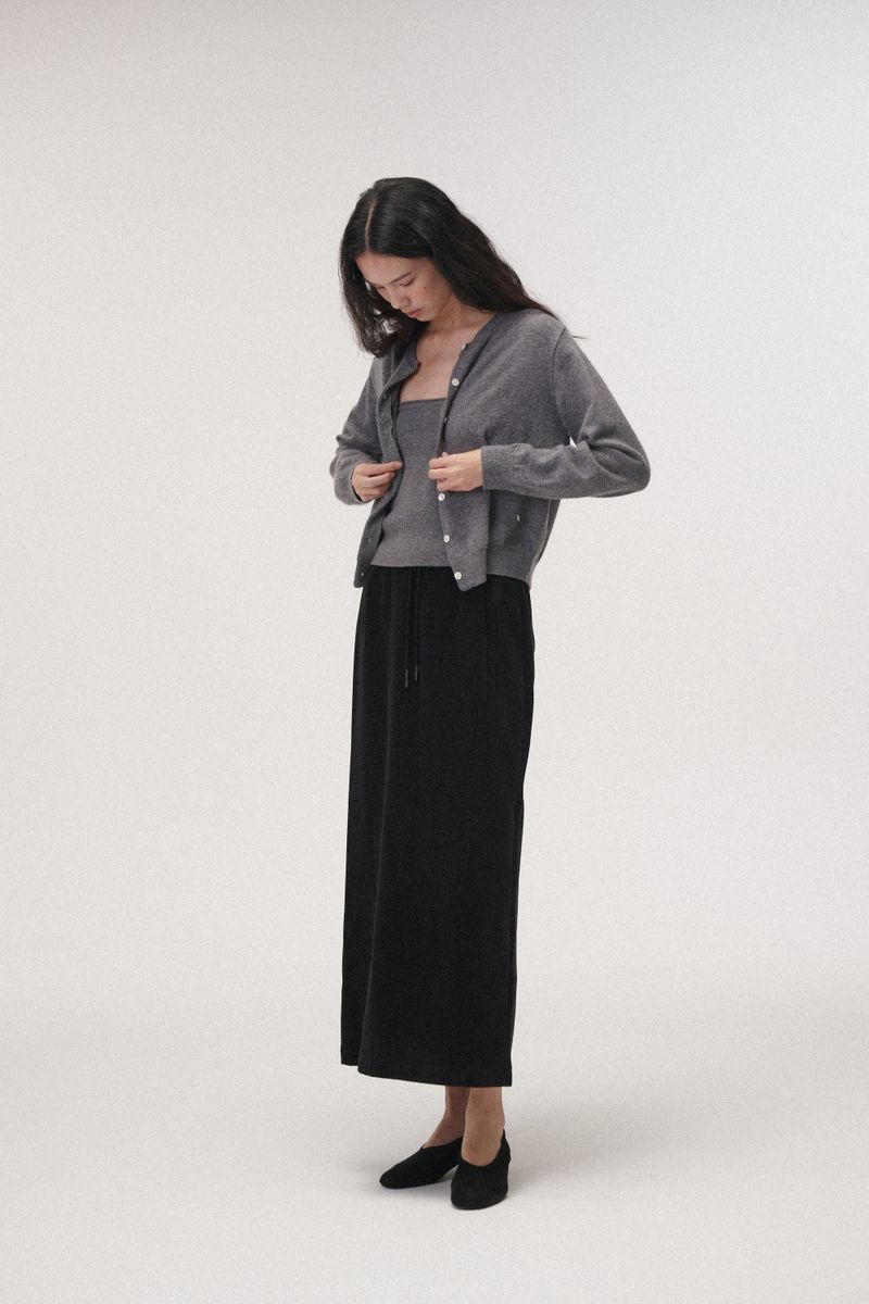 Camel round cardigan (Grey)