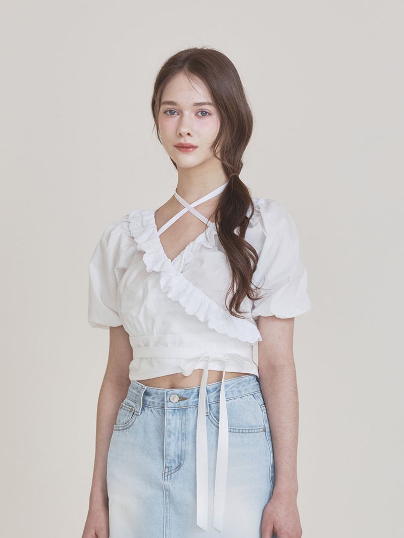 Rosie wrap blouse (Ivory)