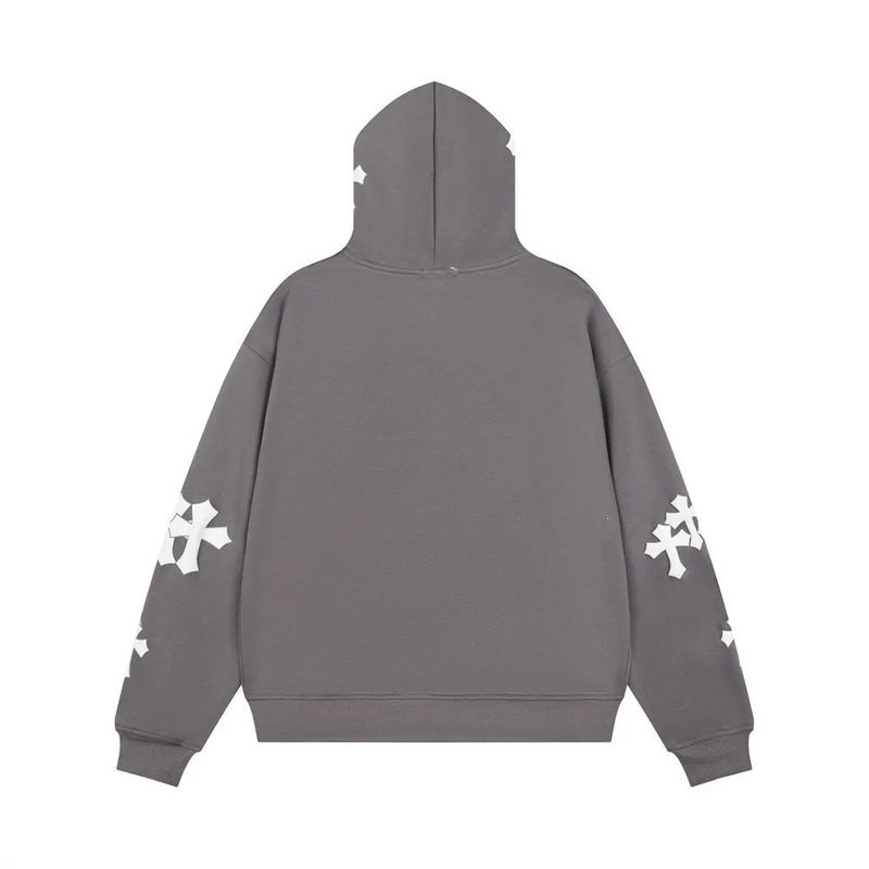 Cross Print Oversized Hood Zip-Up