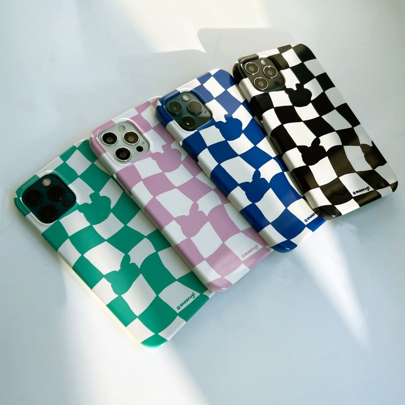 Checkerboard Blue Iphone Bumper case