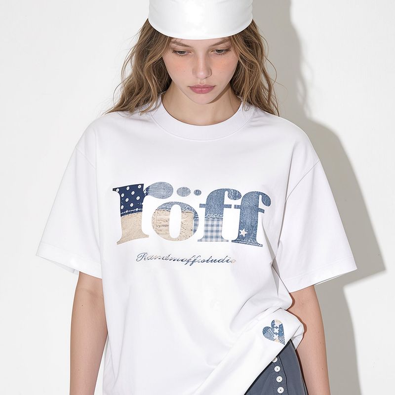 RANDOMOFF（ランダムオフ）の「RÖFF TYPE PLAY BLUE PATCH T-SHIRT (3color)（Tops）」