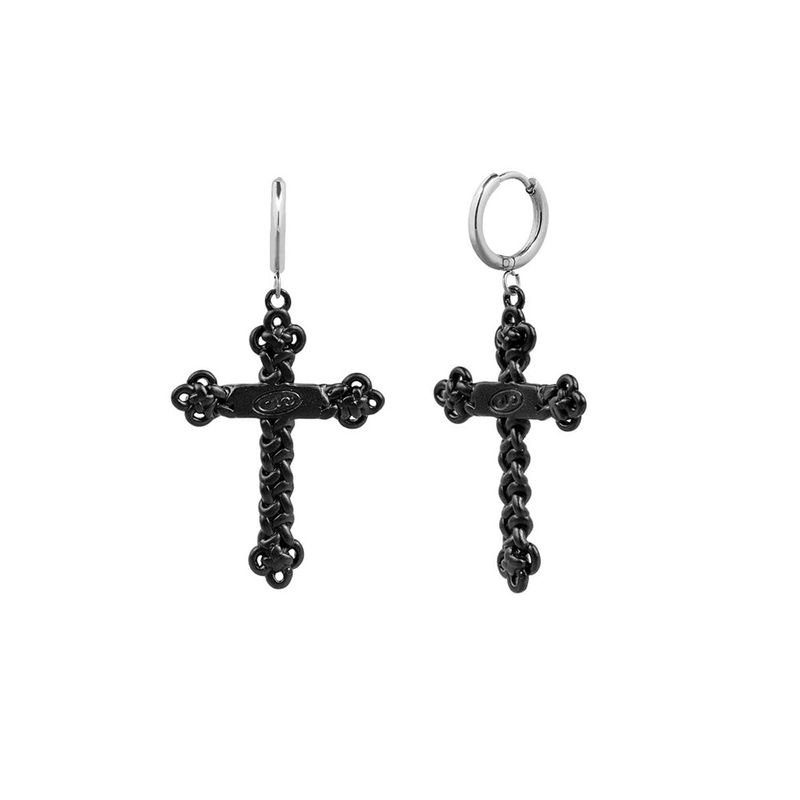 SENTIMENTS（サンティマン）の「NO.474 [BLACK] ノットクロスピアス（アクセサリー）」