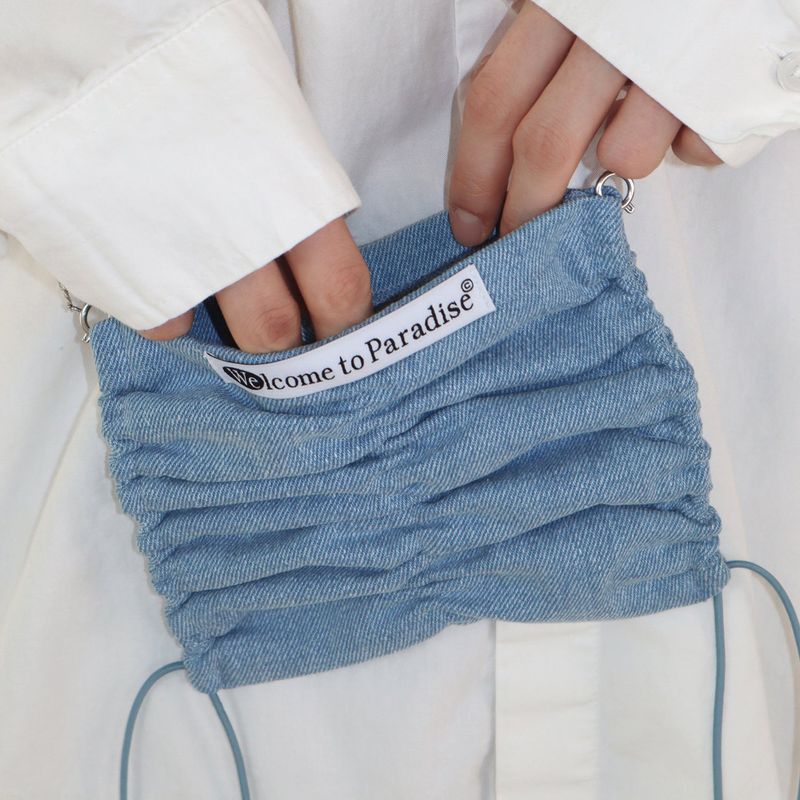 mimi bag (Light Jean) + silver chain 
