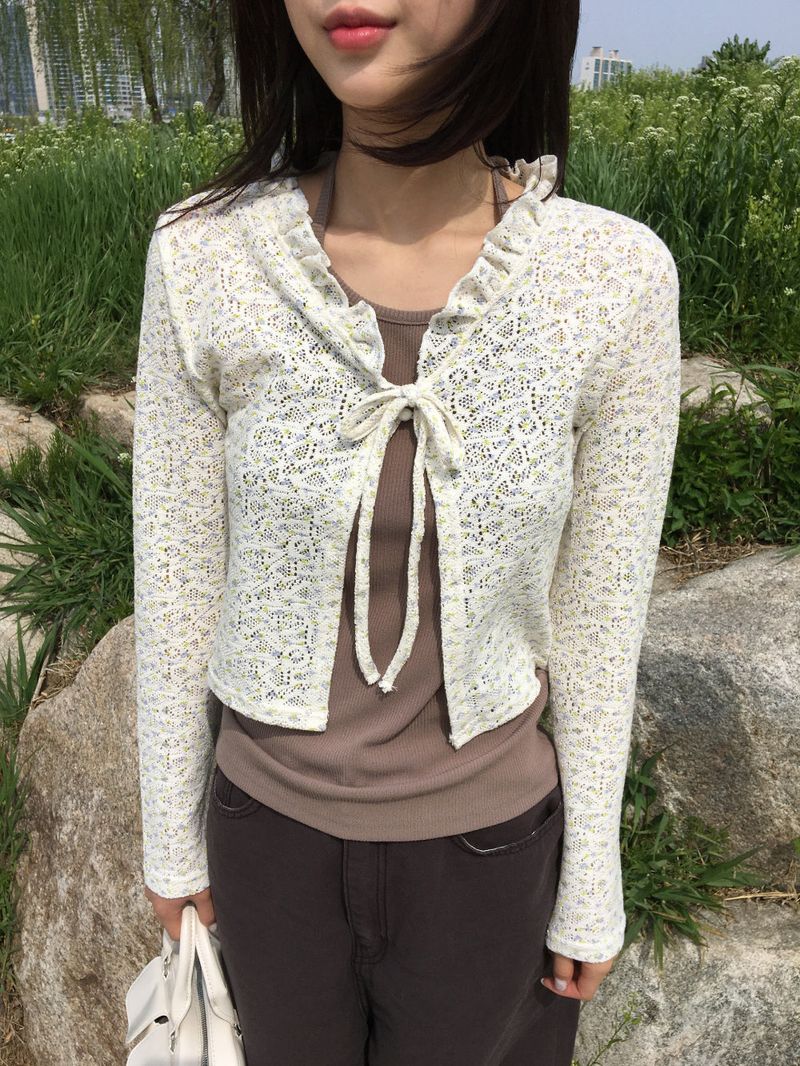 Crochet Frill Cardigan (2color)