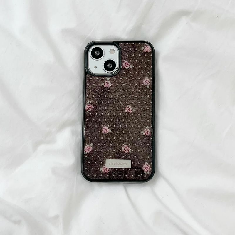 [MADE][グラスバンパーケース]パラ刺繍ニットケース ブラウン