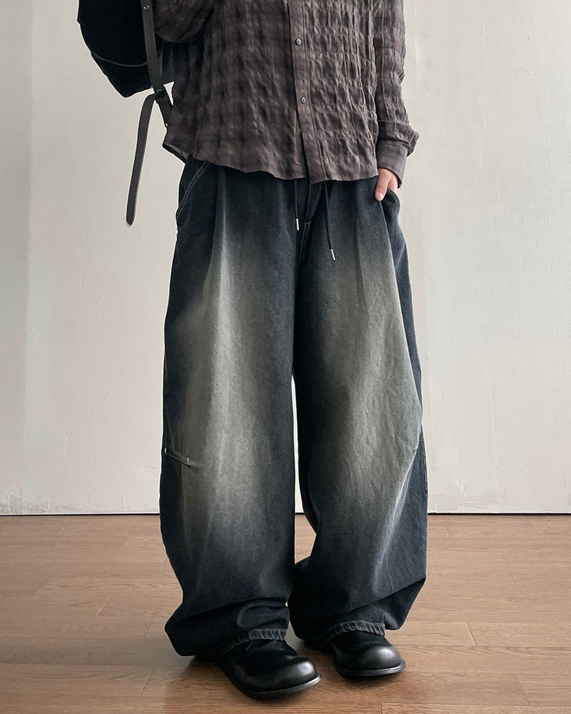 Dot Brush Denim Pants