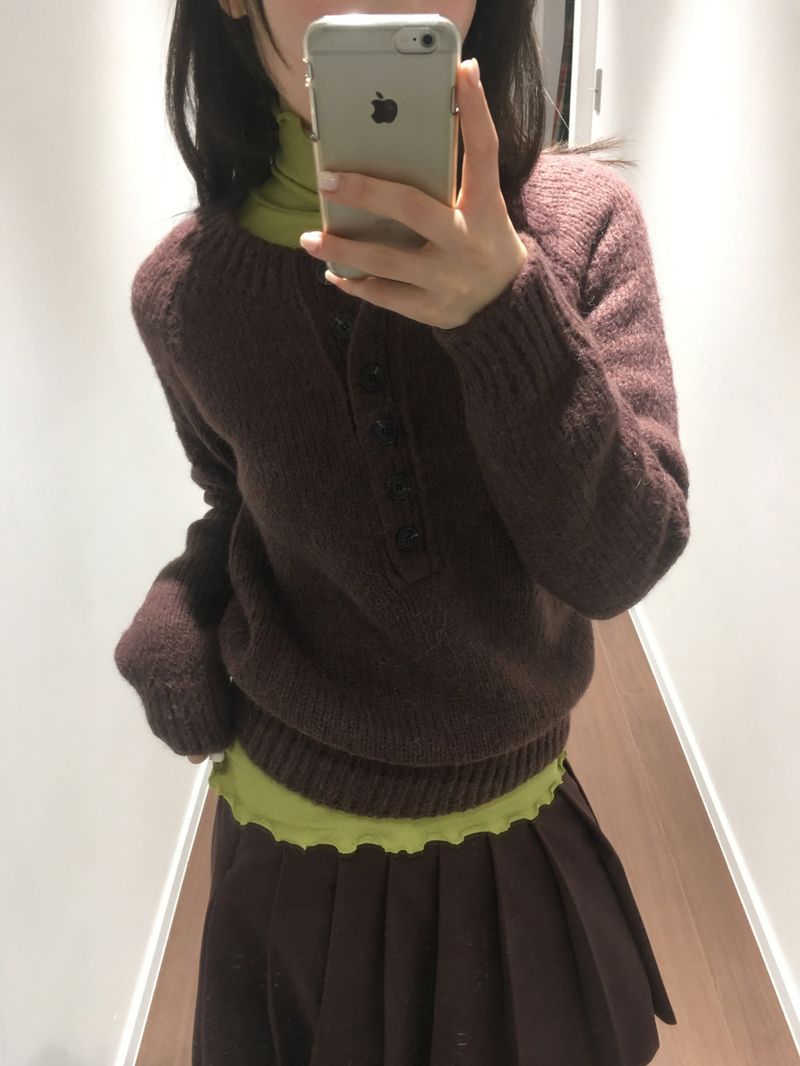 Lambswool alpaca knit (4color)