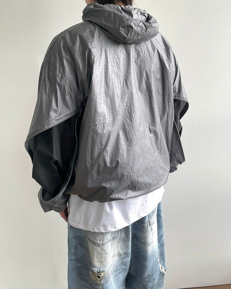 Wave Zipper Hood Windbreaker