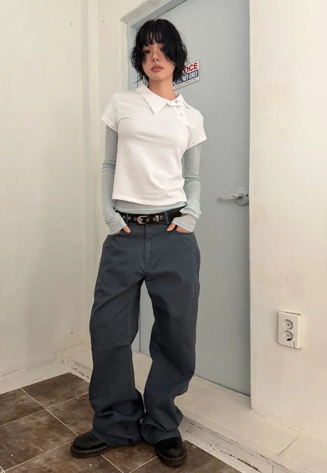 VINTAGE DYEING ZIPPER PANTS