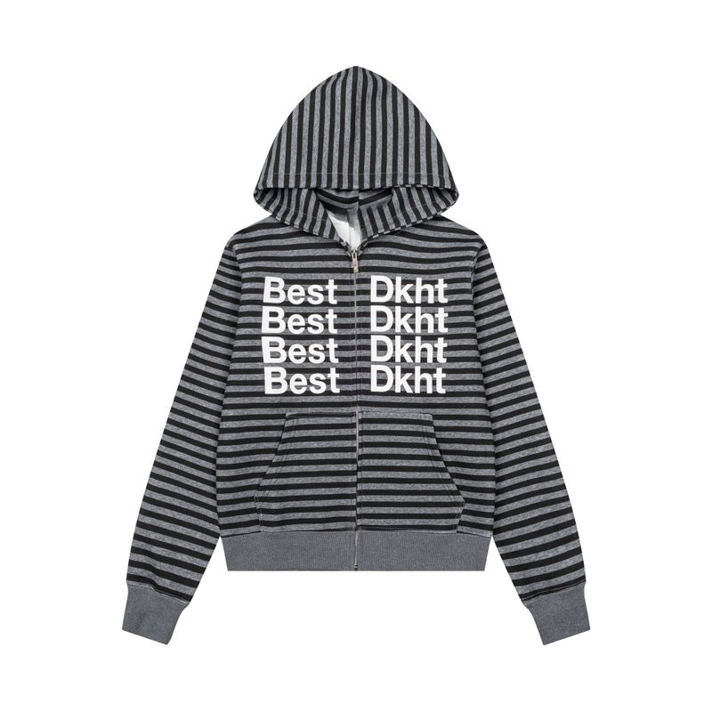 Cozy&Kitsch（コージーアンドキッチ）の「ベラ タイポ ストライプ フーディー ジップアップ（ジャケット/アウター）」