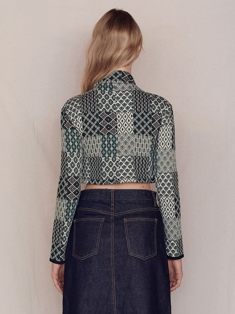 Patchwork halterneck Top (Green)