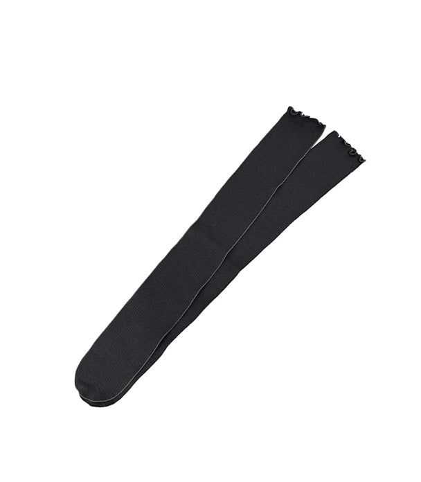 Ribbed Ruffle Line High Knee Socks