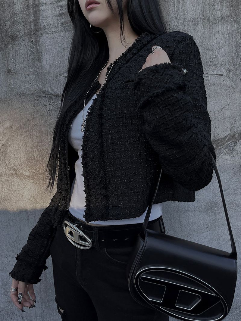cropped tweed jacket (2color)