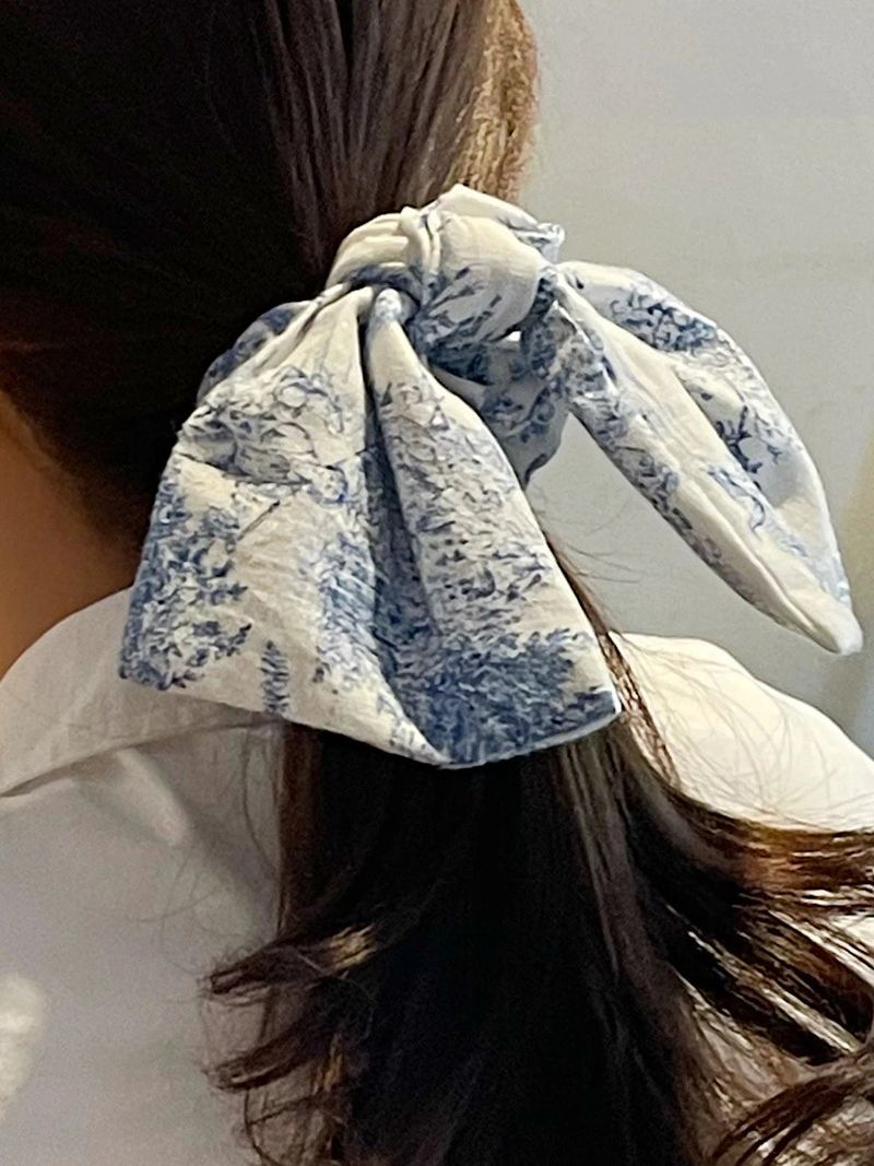 French Etoile Ruffle Scrunchie [Blue]