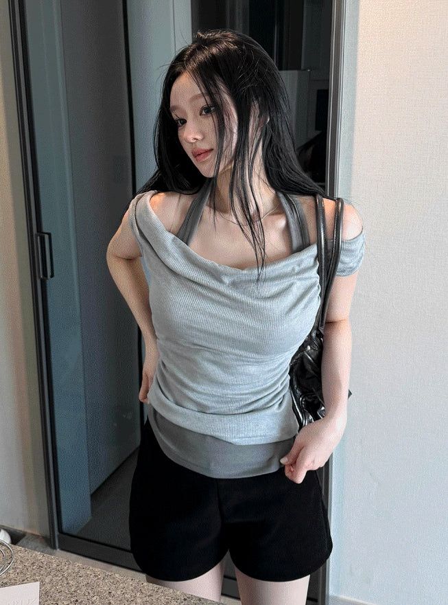 hatsukoshi（ハツコシ）の「Soft Fit Layered Off-Shoulder Sleeveless（Tops）」