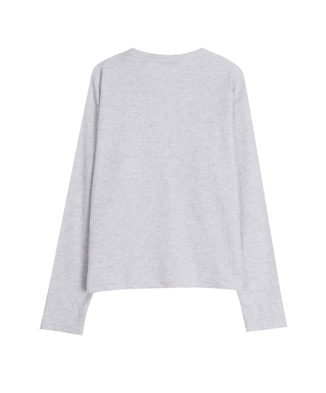 Renid Waffle Zipper Long Sleeve Tee