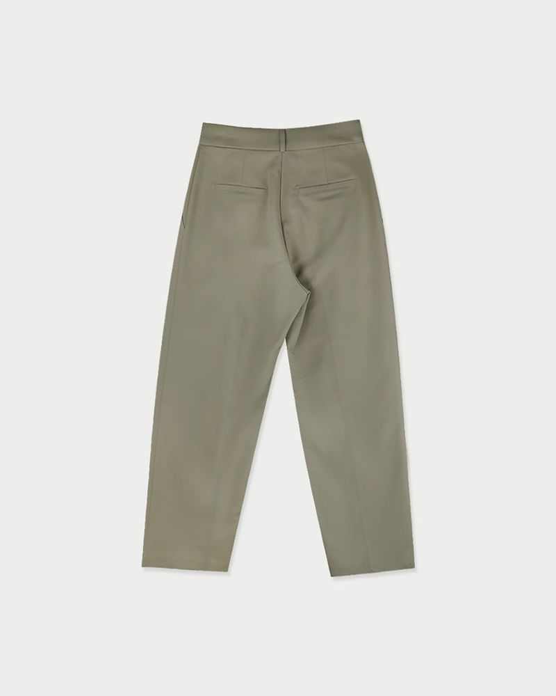 Chino pintuck pants_khaki beige