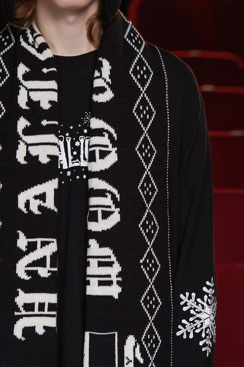 GOTHIC LOGO MUFFLER / BLACK&IVORY
