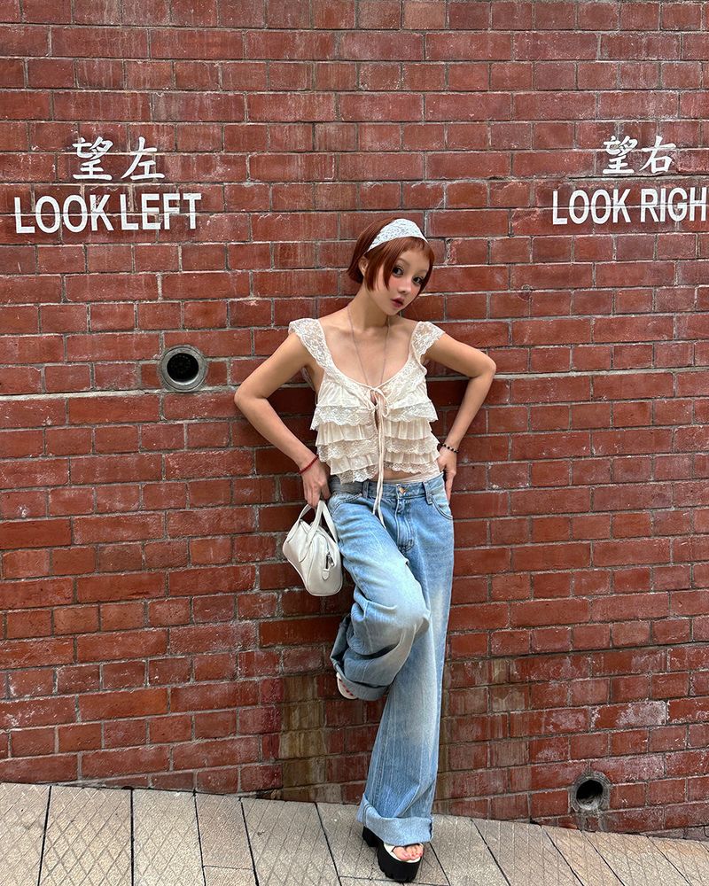 Zero Lace Cancan Frill Blouse
