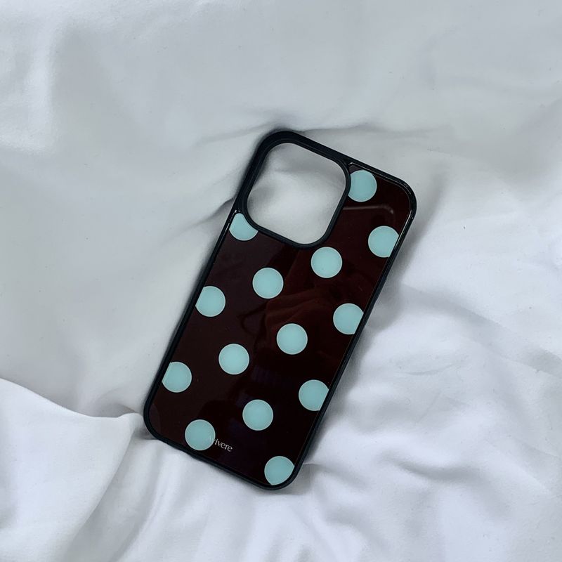 [MADE] Dot glass bumper case(mintchoco)