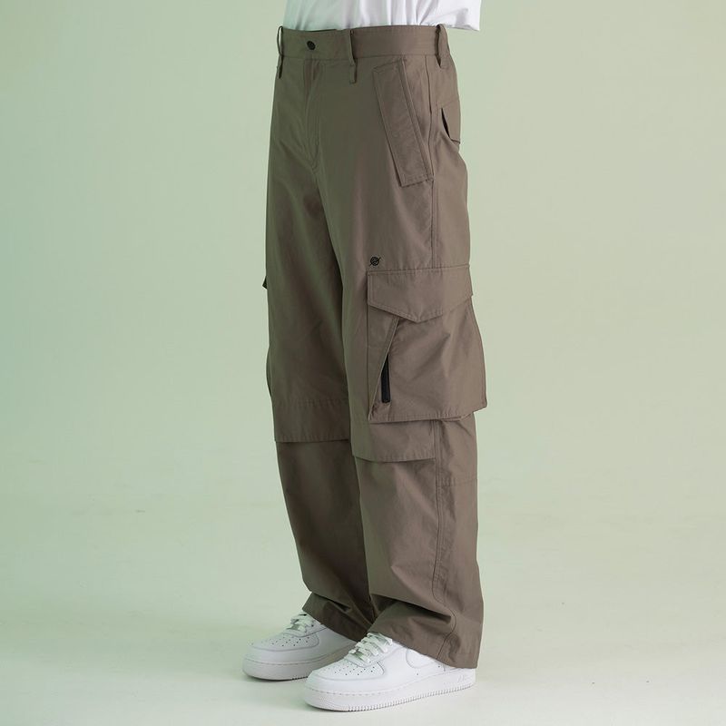 Nylon RIB Ventilation Cargo Pants - BEIGE
