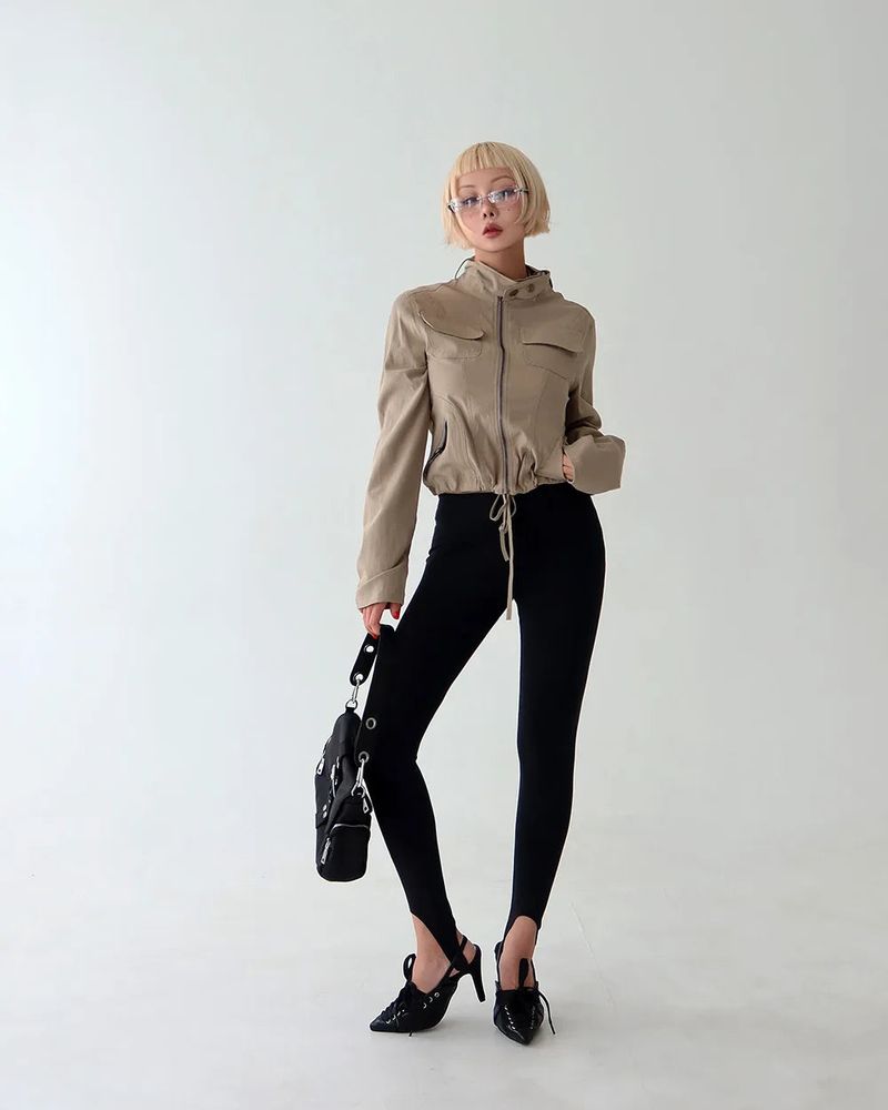 Cargo Pocket Slim Fit Zip-Up Jacket