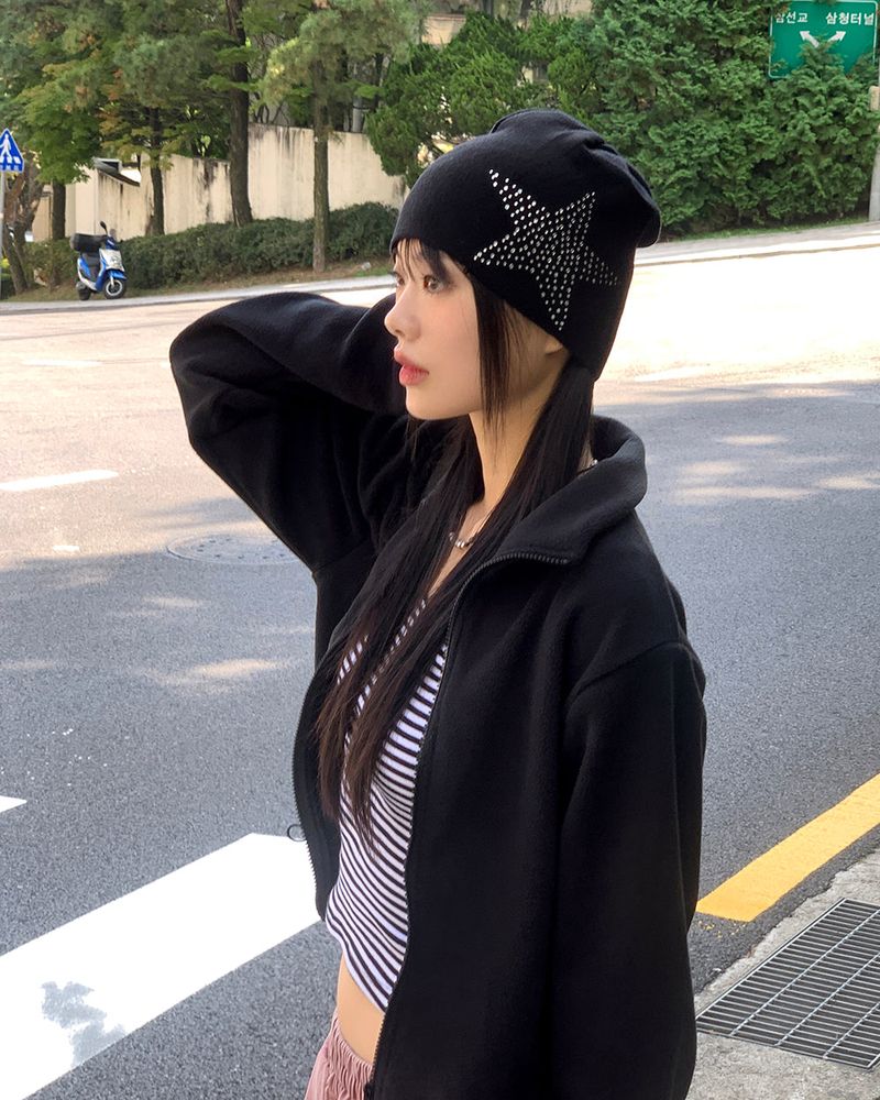 WONDER WONDER(ワンダーワンダー)の「Hokol Y2K Star Cubic Point Ribbed Beanie Hat(Hats)」