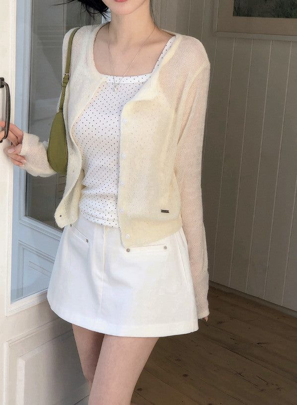 SHOPPERLAND（ショッパーランド）の「Sunday Pendant Layered Round Knit Cardigan (6color)（Tops）」