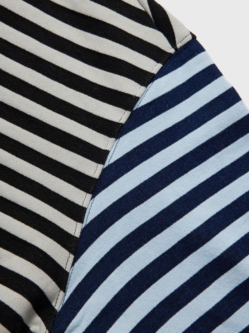 Colorblock Hoodie Indigo Stripe