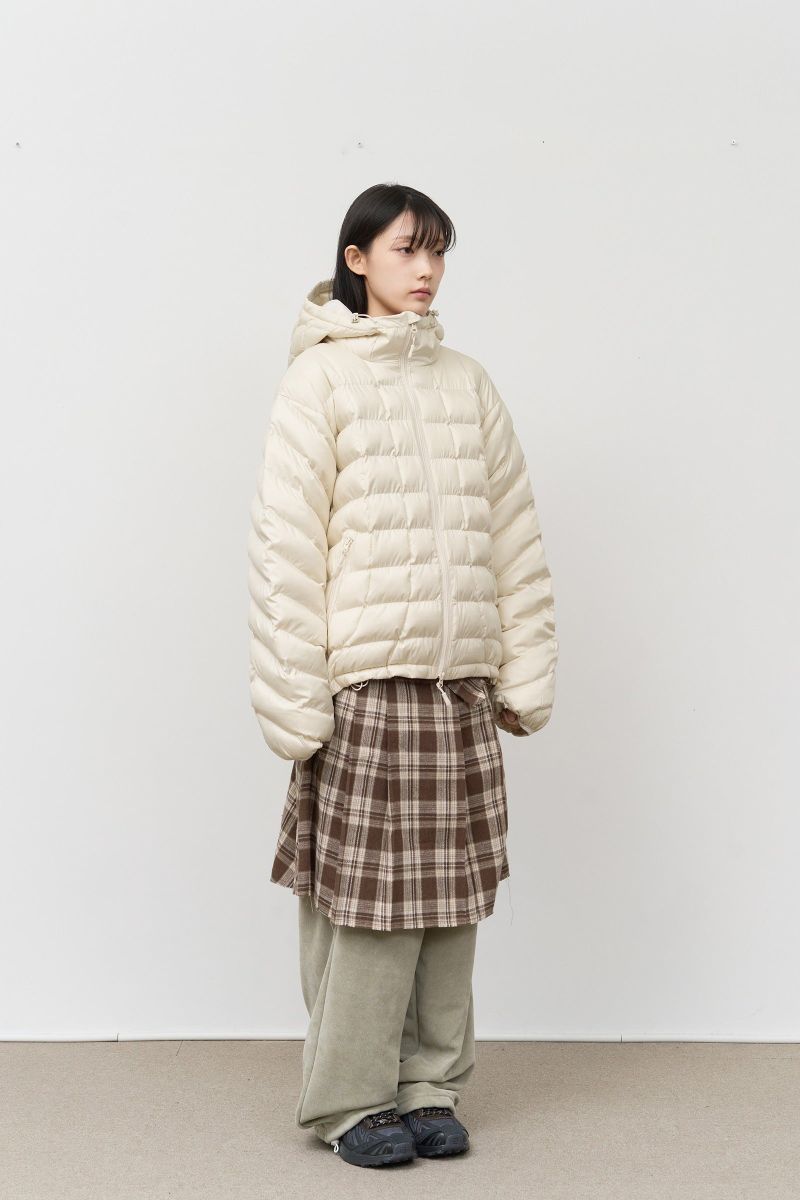 (W) Kite Cutting Checked Skirt