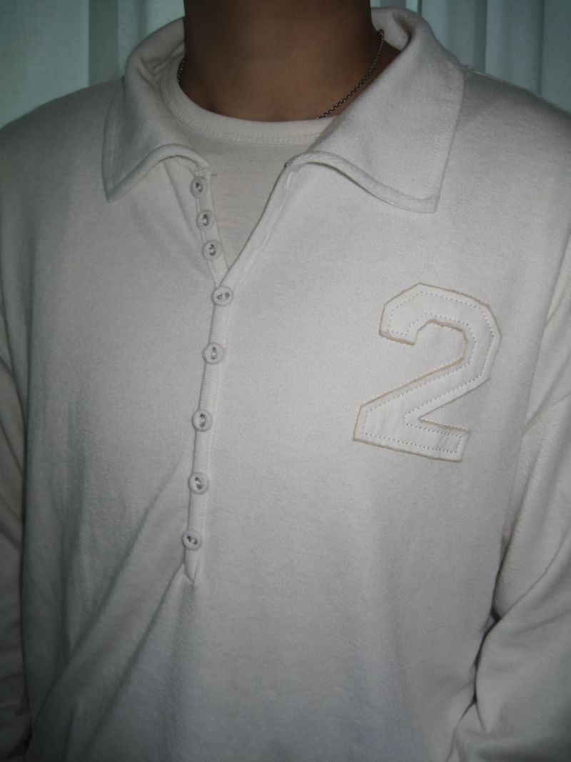464 Button Henley Neck Collar T-Shirt