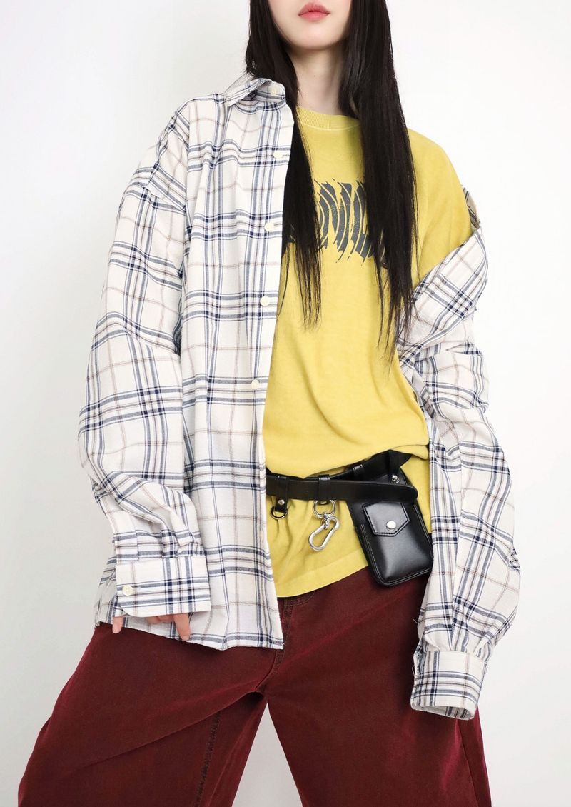 privatelookbook（プライベートルックブック）の「(UNISEX)Nerdy Oversized Checkered Shirt（Tops）」