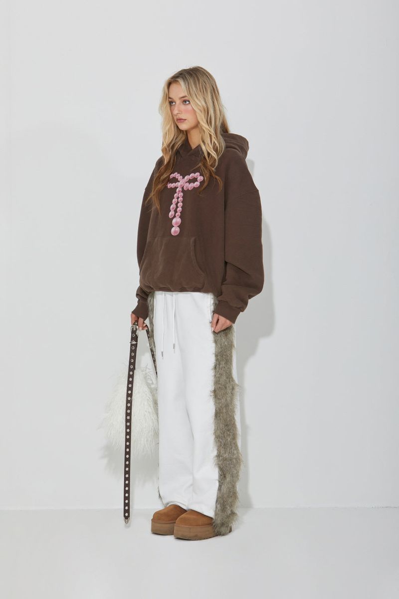 BEADS RIBBON HOOD