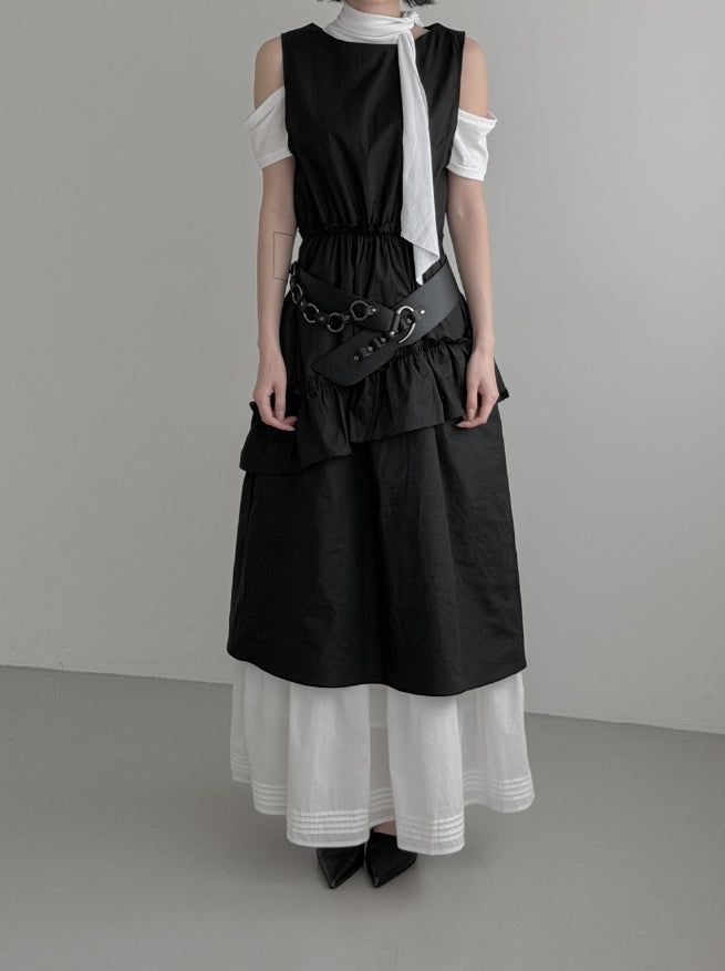 Romeli Frill Cotton Long One Piece
