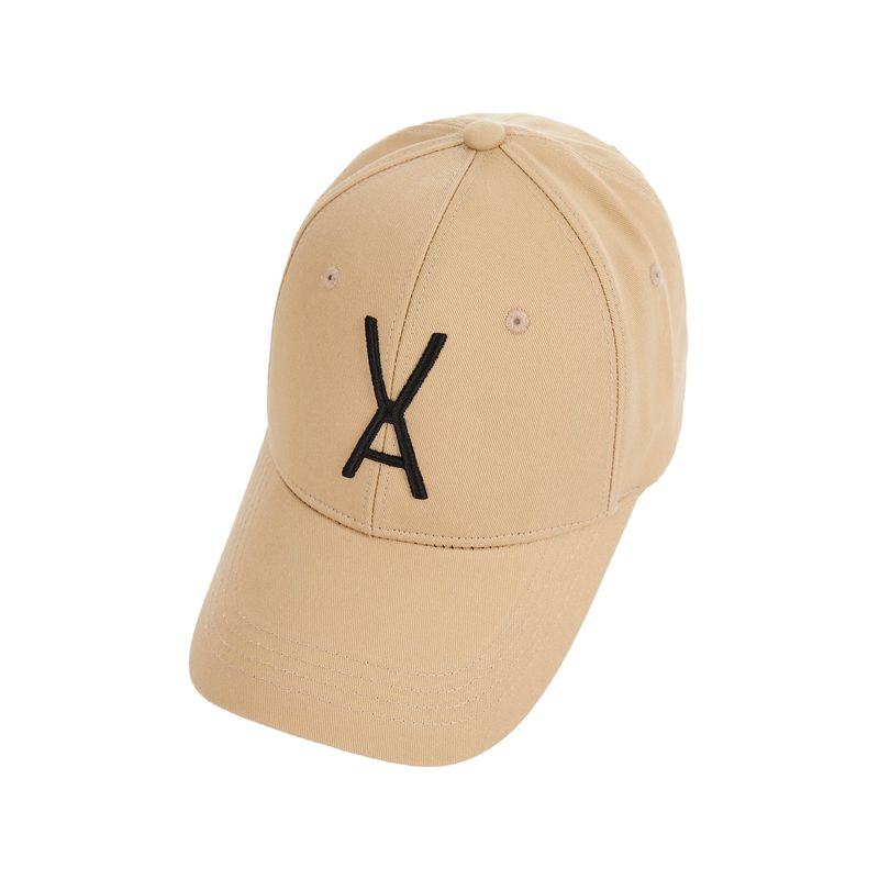 VA Big logo over fit buckle cap BEIGE